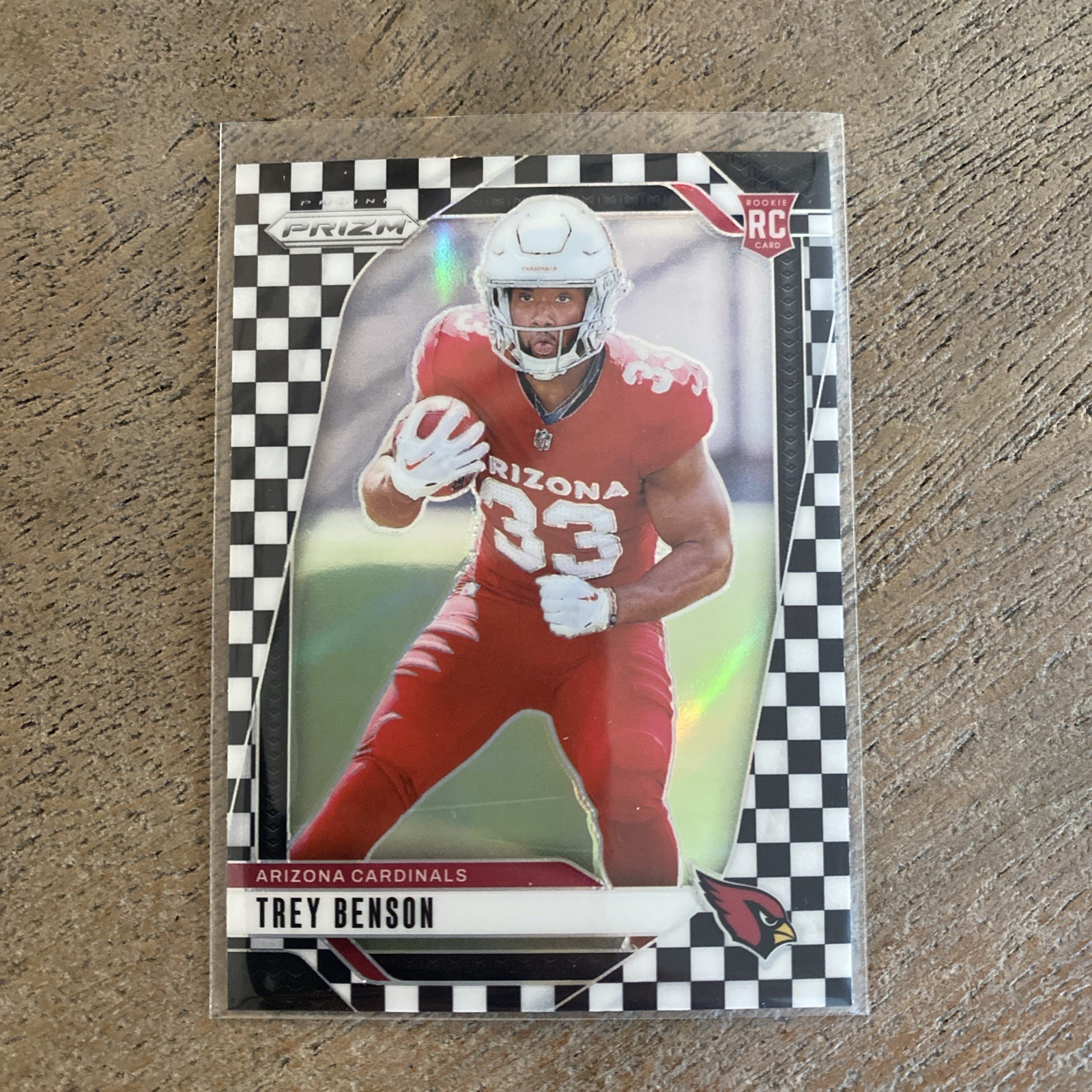 2024 Panini Prizm Football Trey Benson #392 Black & White Checker Prizm RC