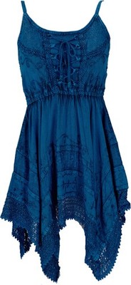 Besticktes indisches Minikleid Boho chic, Zick Zack Hippie Tunika, Mittelalterk