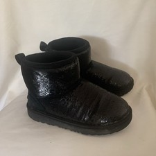 UGG Girls Black Sequence Ankle Boot Size 4