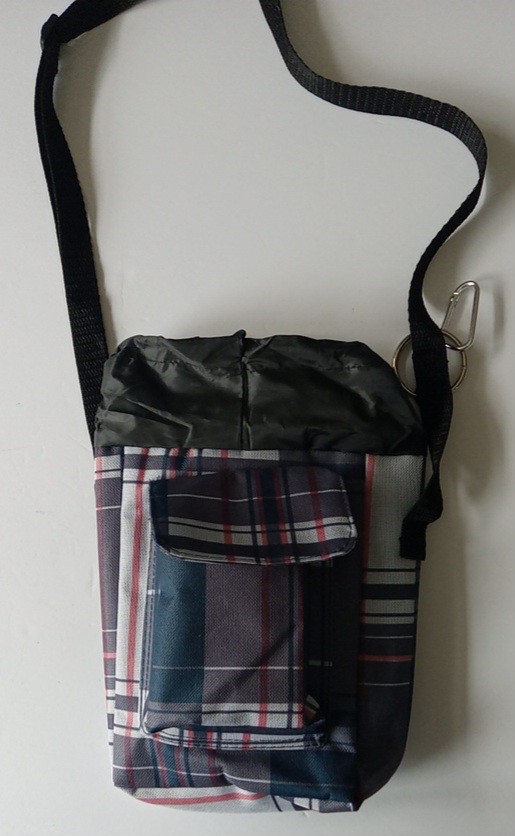 Insulated Lunch Bag Adjustable Straps, Front Pocket Plaid Design