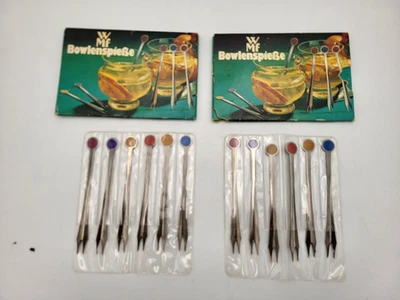 Neuw.# 12x WMF Bowle Spieße Gabeln # Edelstahl #L= 11,5 cm # 70er Vintage Retro - Bild 1 von 4