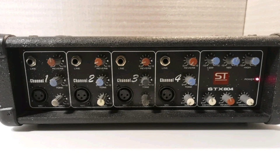 SoundTech STX804 4-Channel Powered Mixer PA For 2 Speakers - Image 2 of 4