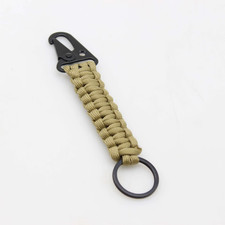 Paracord Keychain Ring Survival Kit Camping Carabiner Military Braided Cord Rope