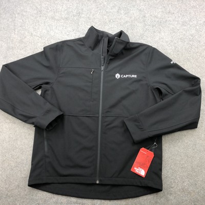 North Face Jacket Mens Large Black Capture Logo Outdoor Soft Shell Outdoors