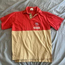 Vintage Apex One San Francisco 49ers Colorblock Polo Shirt Men’s Size Small