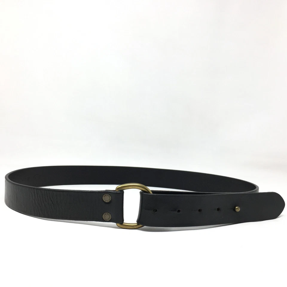 Cinturón de fin de semana Trafalgar para hombre talla 34 cuero negro latón vintage hecho en EE. UU. informal Foto 3 de 4