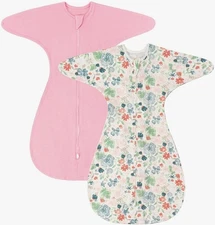 ZIGJOY Shark-Fin Transition Swaddle - 1.0 Tog Baby Sleep Sack Soft Cotton Tra...