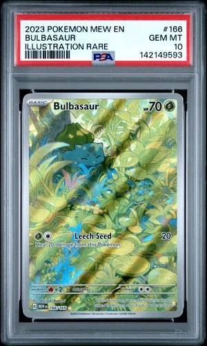 2023 POKEMON MEW EN-151 ILLUSTRATION RARE #166 BULBASAUR PSA 10