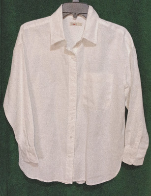 XXS FAHERTY Laguna White 100% LINEN Relaxed button down Shirt $168