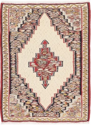 Kelim Senneh Teppich 73x96 cm handgewebt Wolle Persien Unikat Neu