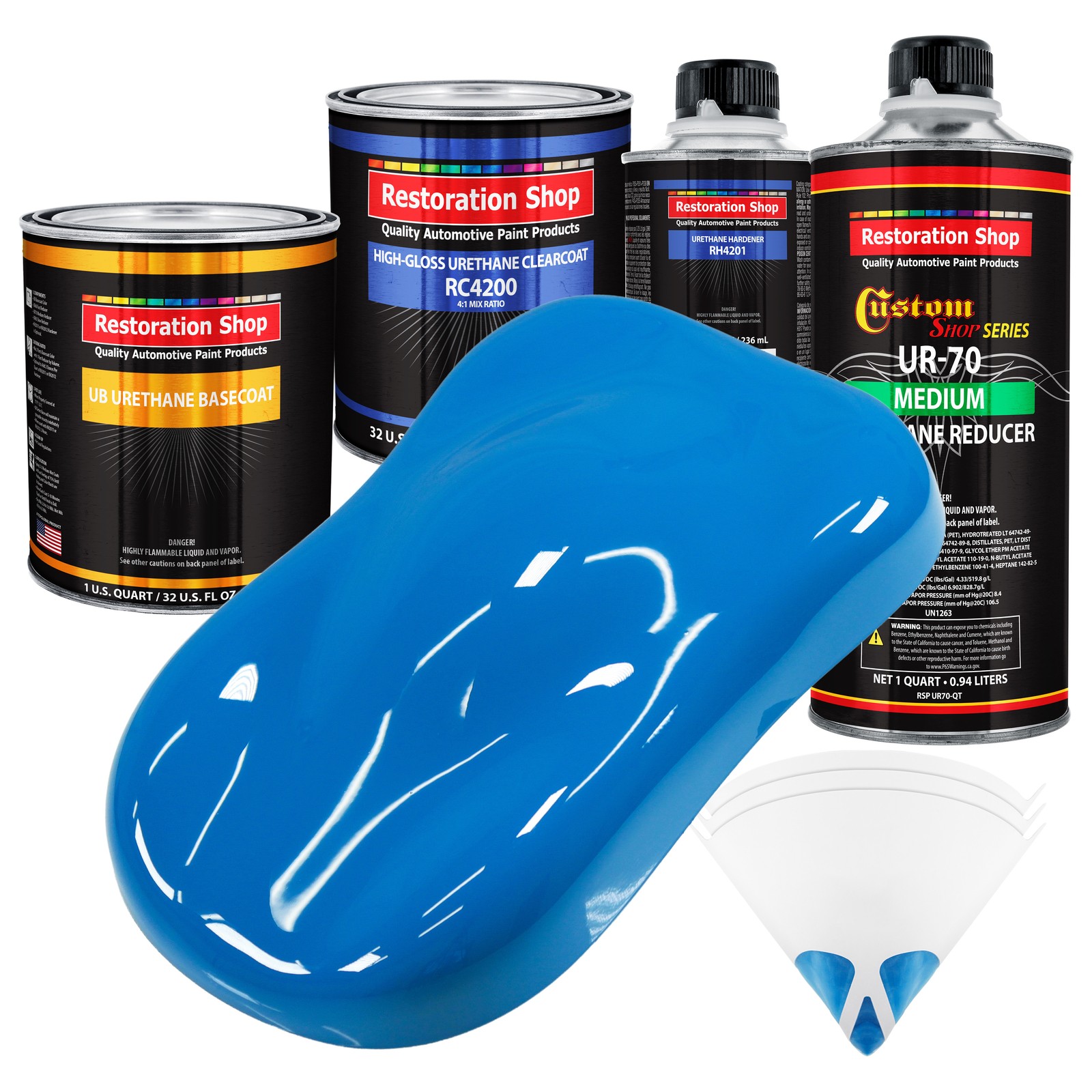 Coastal Highway Blue Urethane Basecoat Clearcoat Auto Paint Kit