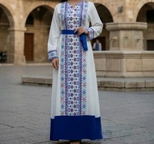 Embroidered Dress Thobe Tatreez Wedding Kaftan Palestinian Jordanian style