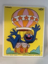 PlaySkool Sesame Street Grover Balloon Wood Puzzle 10 Pieces 1979