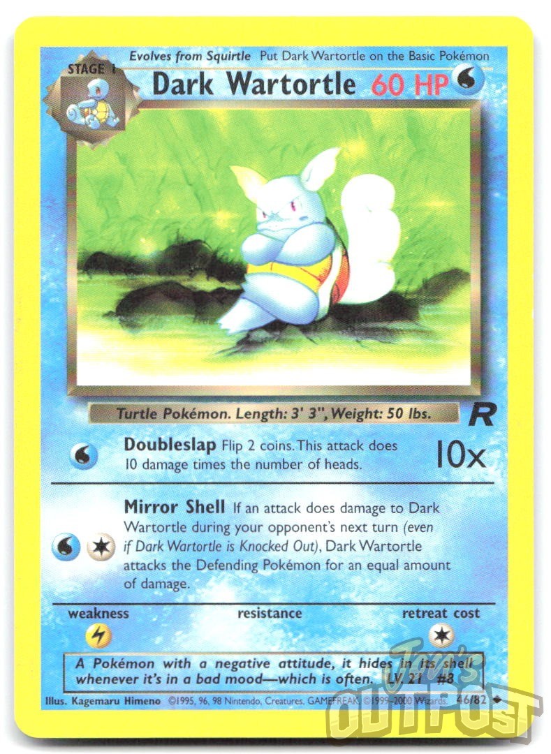 Dark Wartortle 46/82 Uncommon Team Rocket Pokemon LP-