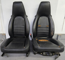 Pair Of Used Original Recaro Porsche 911 Carerra Black Leather Bucket Seats 6