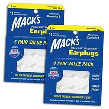 Pillow Soft Silicone Earplugs - 6 Pair (Pack of 2), Value Pack &ndash; The Original