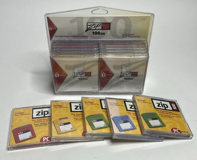 15 Iomega Zip Disks 100 MB Multicolored Genuine 100mb
