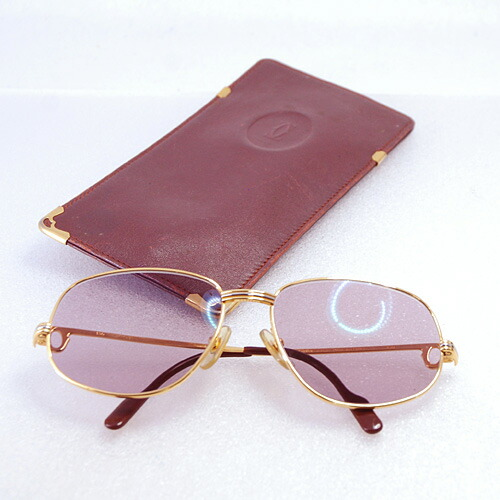 Cartier Trinity Prescription Sunglasses with Gold Frame & Must Line Soft Case-image