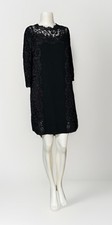 Dolce & Gabbana Black Jacquard Lace Detail Shift Dress IT 44 US size 8