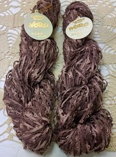 Noro New Shabon Yarn Brown Ribbon 56 Lot of 2 Textural 70Cotton30Viscose Vint