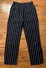 Reformation 100 Linen Blue White Pinstriped Striped Pants Size 2