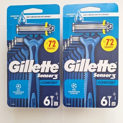 2 x Gillette Sensor3 Comfort Einwegrasierer für Männer Pack Set insgesamt 12
