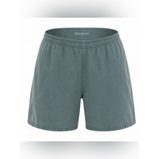 Vintage 90s Down Under Sage Green Elastic Waist Cotton Canvas Shorts