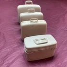 Vintage Barbie, Tammy Fashion Dolls Samsonite Luggage SET OF 4 Grey/ Off White