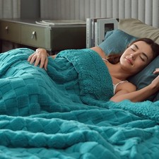 Super Soft Cozy Throw Blanket King Size for Couch Bed, Fluffy Sherpa Fleece R...