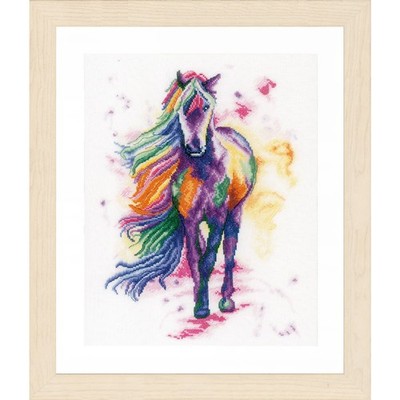 Lanarte counted cross stitch kit ''Animals, Walk in rainbow colours'', 29x40cm, DI