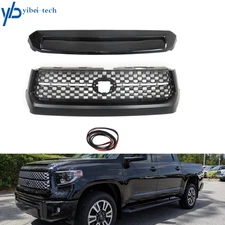 Front Upper Grille&Hood Bulge Molding For Toyota Tundra 2014-2020 Gloss Black
