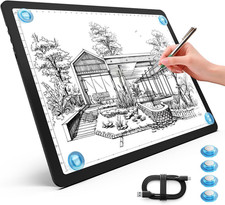 A4 LED Copy Board Light Tracing Box,Super Bright Magnetic Light Pad with Side Ph