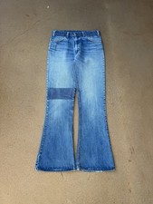 Vintage 70 s Levi s 646 Orange Tab Bellbottom Flare Faded Denim Jeans Size 31x31