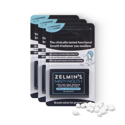 Minty Mouth Breath Freshener - (3 Pack) Long Lasting Bad Breath Treatment for...