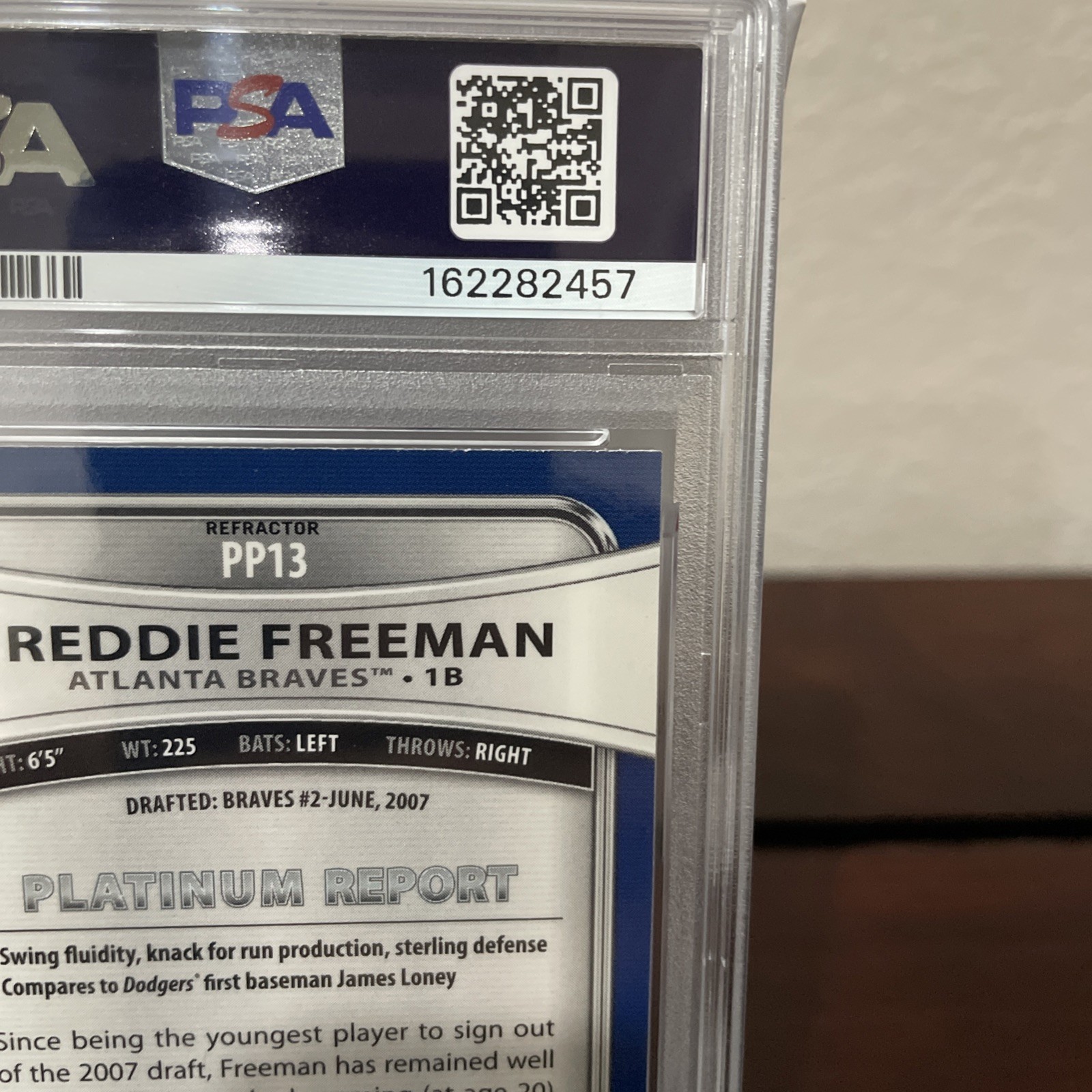 2010 Bowman Platinum Prospects Freddie Freeman Purple Ref Auto PSA 9 Auto 10 view 12
