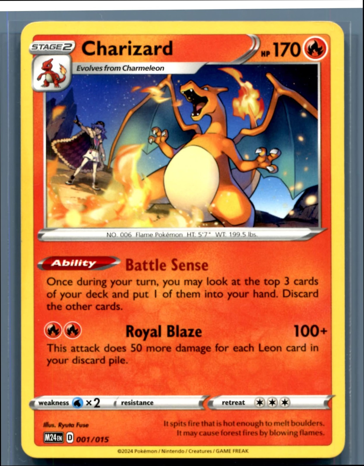 Pokemon-Charizard-001/015-LP-McDonald's Promos 2024