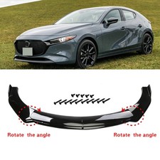 Front Bumper Lip Spoiler Splitter Body Kit Glossy Black For Mazda 3