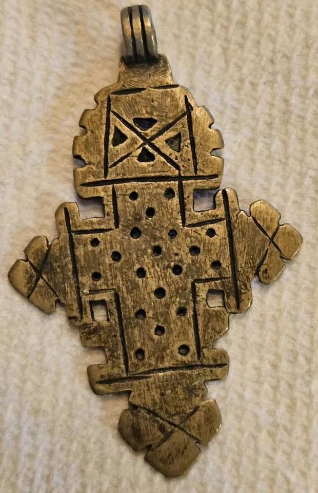 Colgante Cruz Copta Etíope Latón, Colgante Latón, Colgante Cruz Foto 2 de 4