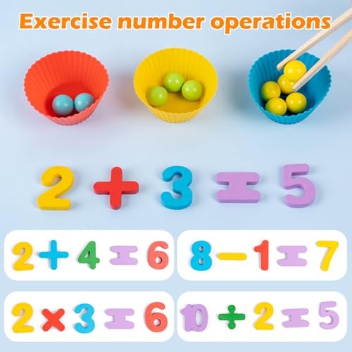 Toddler Wooden Montessori Toys for 3 4 5 6 Year Old, Number Crunching Clip - Picture 5 of 6