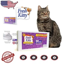 80 Count Cat Litter Box Liners - Durable, Easy Clean Drawstring Bags