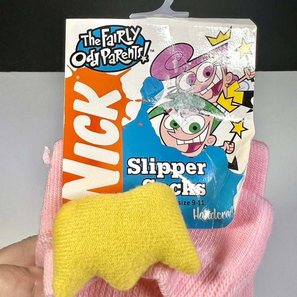 Nickelodeon The Fairly OddParents Zapatilla Calcetines Niñas 9-11 Rosa Wanda Estrellas Nuevo con Etiquetas Foto 3 de 4