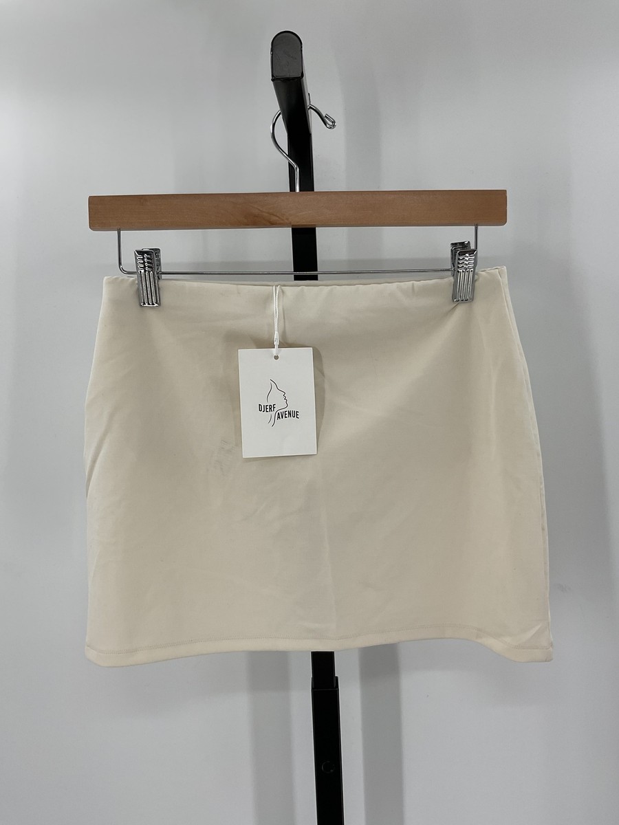 Djerf Avenue Women's Mini Skirt Cream Basic XS