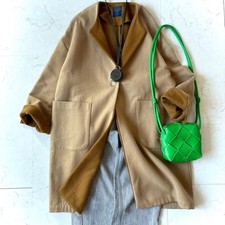 GALLEGO DESPORTES Wool Double-Faced River Coat Brown Beige Size S