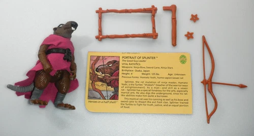 100% Complete 1988 Splinter Figure TMNT Teenage Mutant Ninja Turtles Vintage Lot