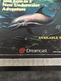Ecco The dolphin Standee Store Display Promo Sega Dreamcast Genesis Cutout 2000