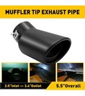 For 1.5-2.4inch outlet Glossy Black Car Exhaust Tip Muffler Tip Exhaust Pipe UK
