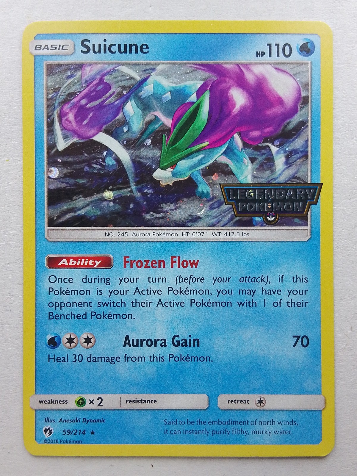 Suicune 59 Legendary Pokemon Stamped Promo Pokemon card