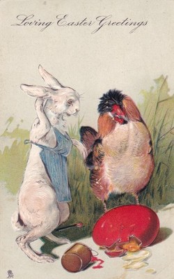 Oster Postkarte - Liebevolle Ostergrüße, geprägt