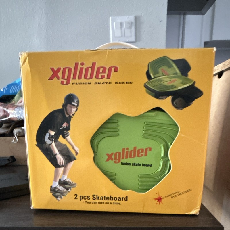 Xglider Fusion Skate Board Complete Skateboard 2-Pc Set Green w/ DVD Manual