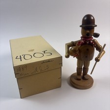 German Smoker Wood Folk Art Incense Burner Man w/Chicken And Stick - Unused. ￼